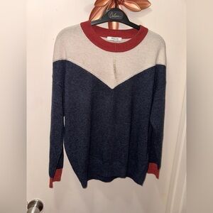 Madewell Women's Sweater - Navy, Red, and Cream